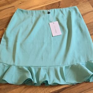Lovers And Friends Mint Green Ruffle Hem Skirt